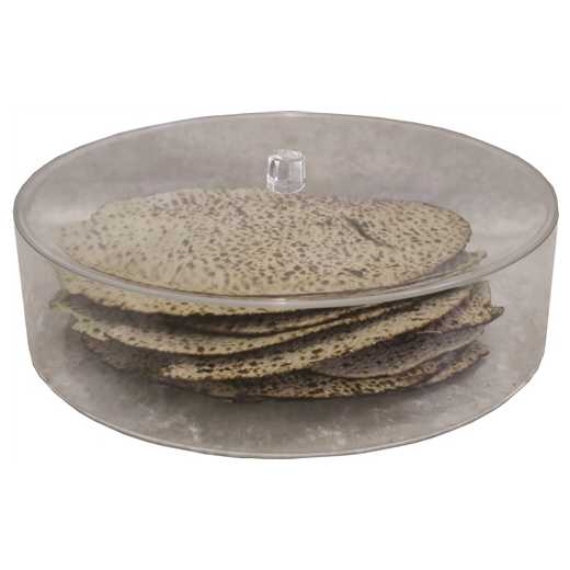 Clear Lucite Round Matzah Box - Perfect For Passover