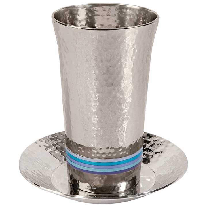 Cool Stripes Hammered Kiddush Cup