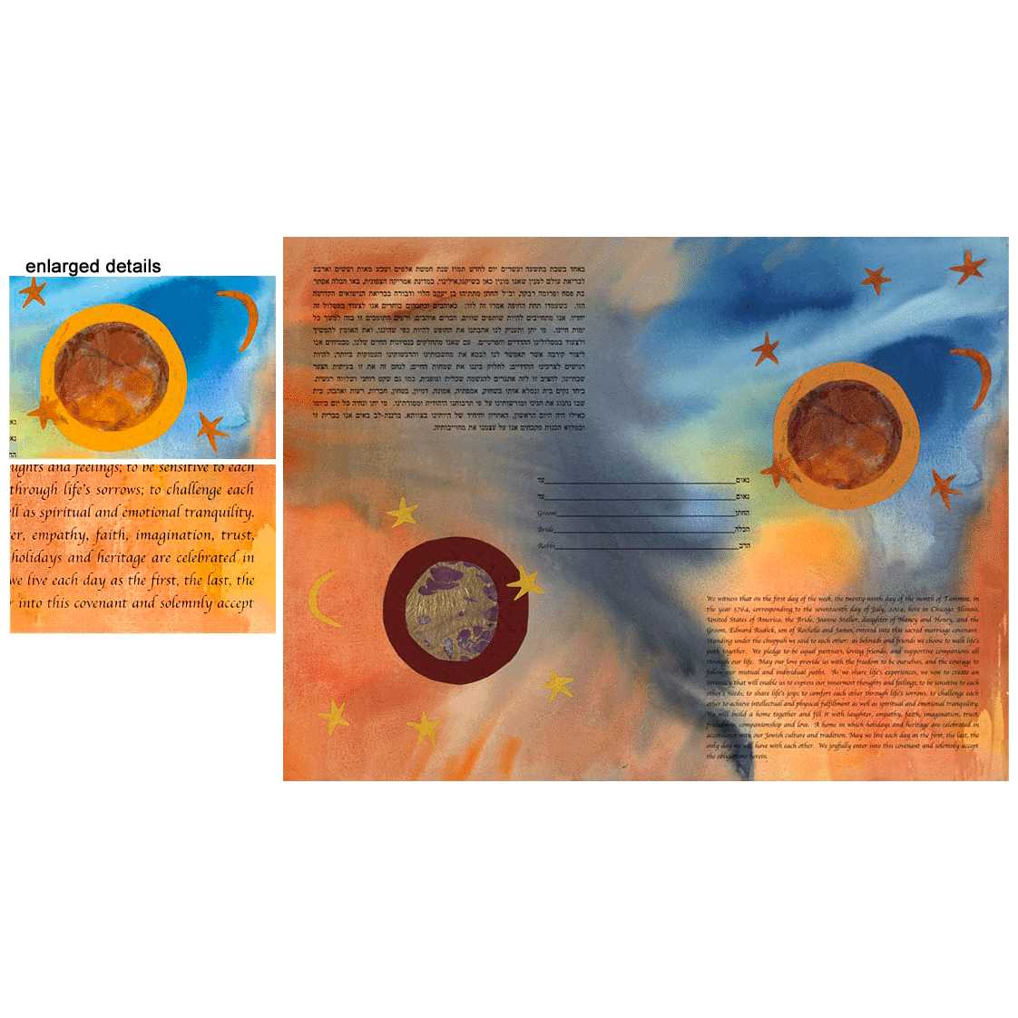 Cosmic Fusion Ketubah - 21 X 28