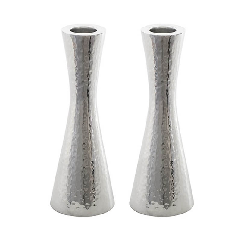 Hammered Nickel Plated Candlesticks