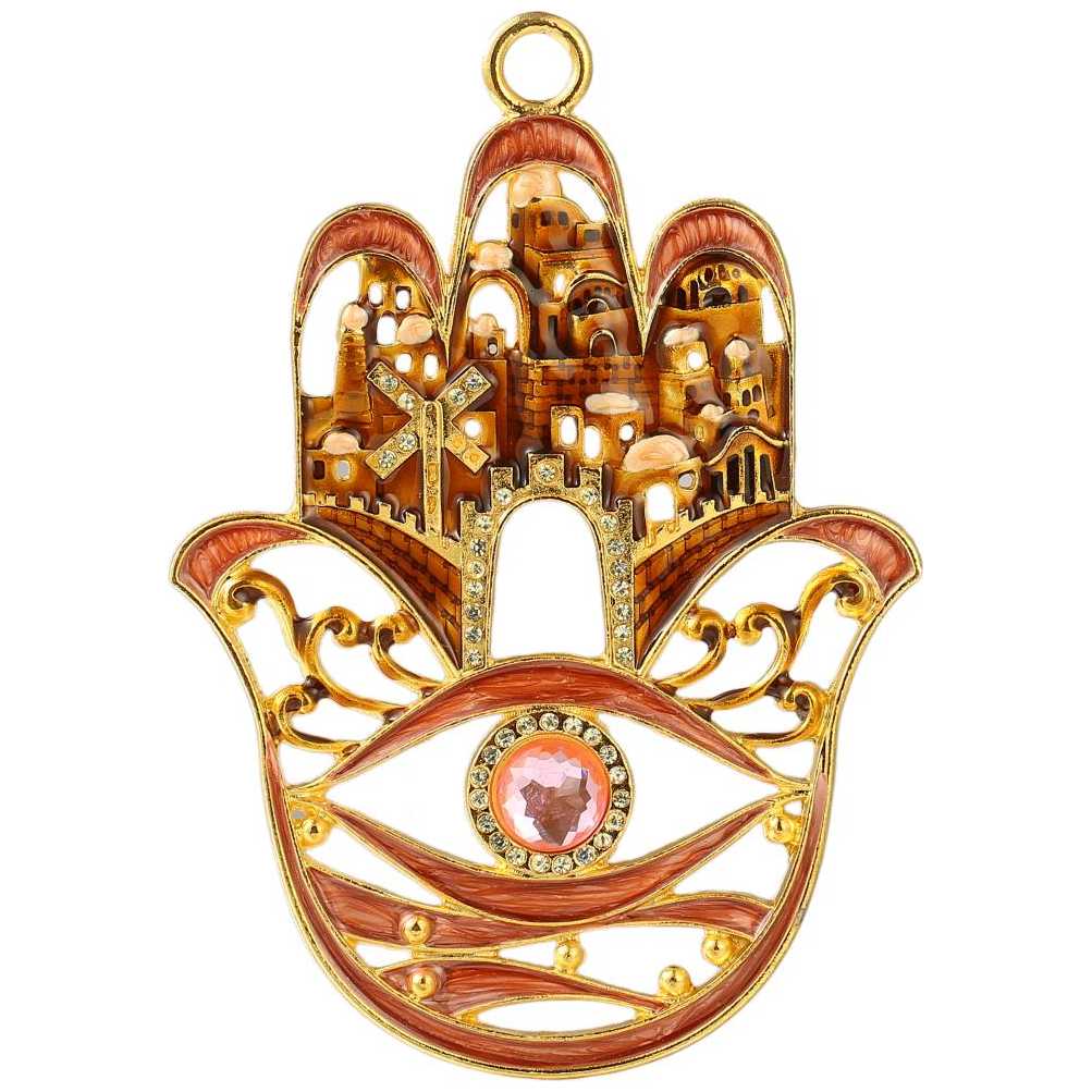 Crystaled Evil Eye Red Hamsa Wall Hanging