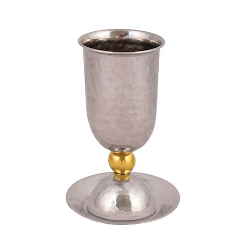 Silver Fitted Anodized Kiddush Cup By Yair Emanuel