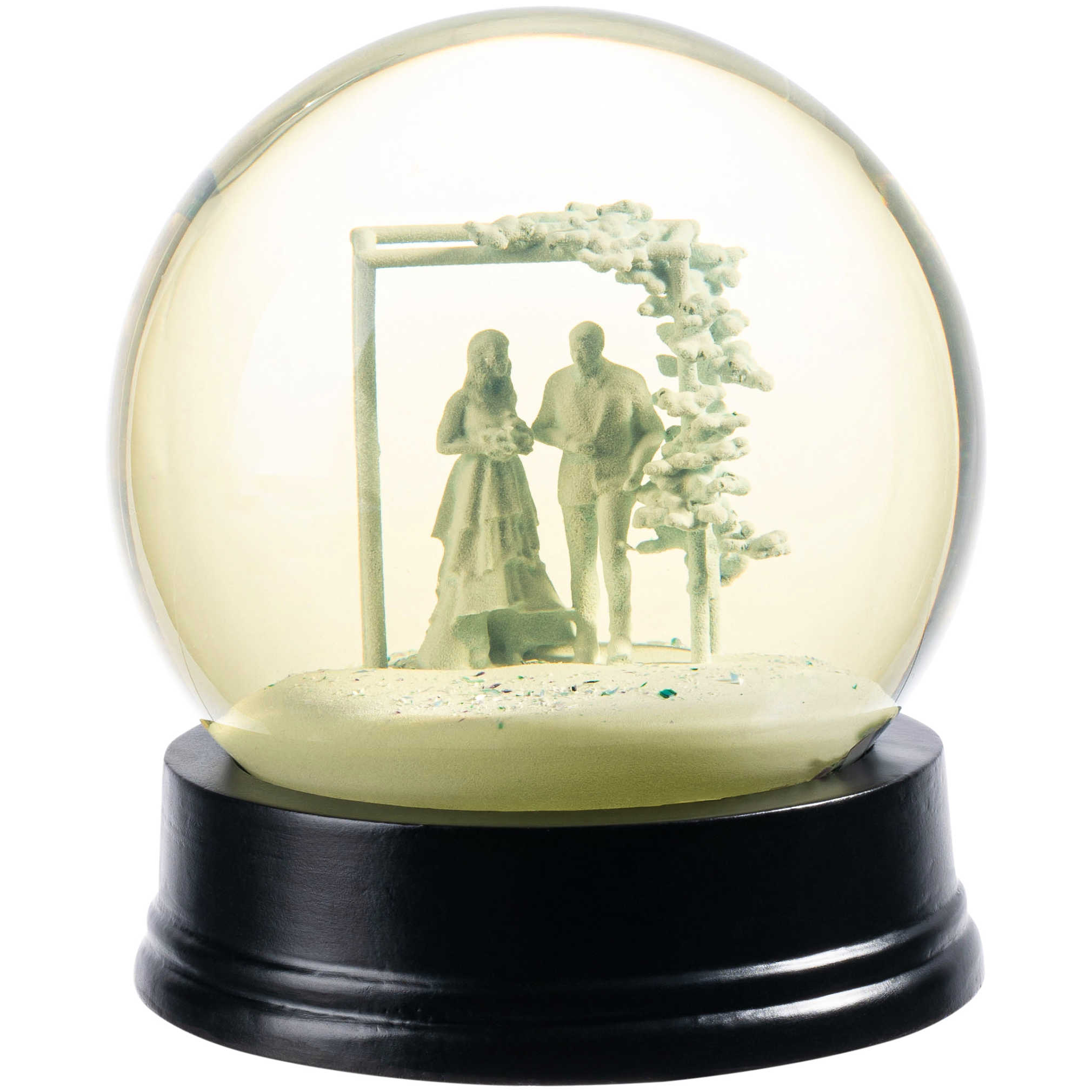 Custom Snowglobe Wedding Breaking Glass Keepsake - 6"