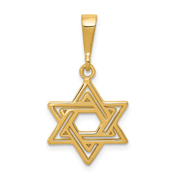 14K Yellow Gold Open-Back Star Of David Pendant