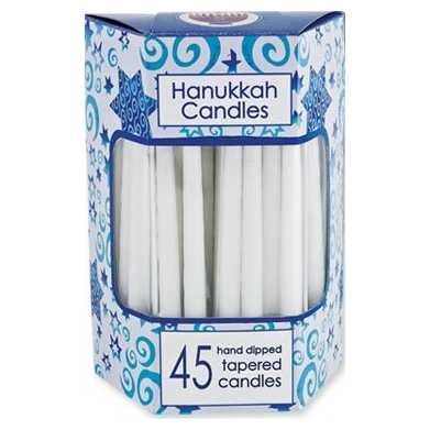 Deluxe Tapered Solid White Hanukkah Candles -Perfect For Hanukkah