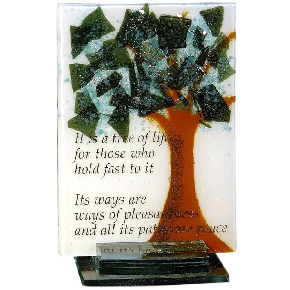 Fused Glass Tree Of Life Plaque -Perfect For Tu Bshevat