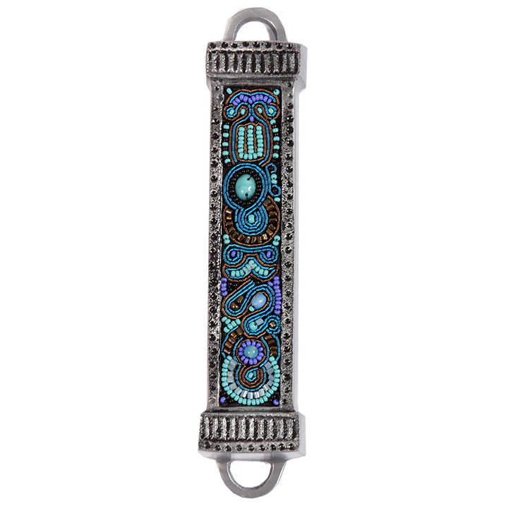 Embroidered Beads Mezuzah Case