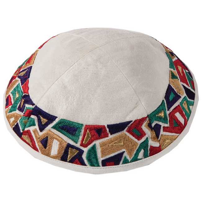 EMANUEL Kippah for Kids Multi-Color Train Embroidery Yamakah for Children YPA-1B 