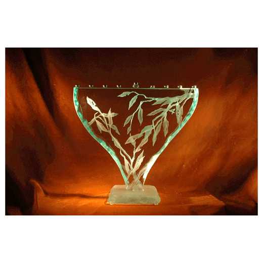 Etched Tree Of Life Menorah -Perfect For Hanukkah