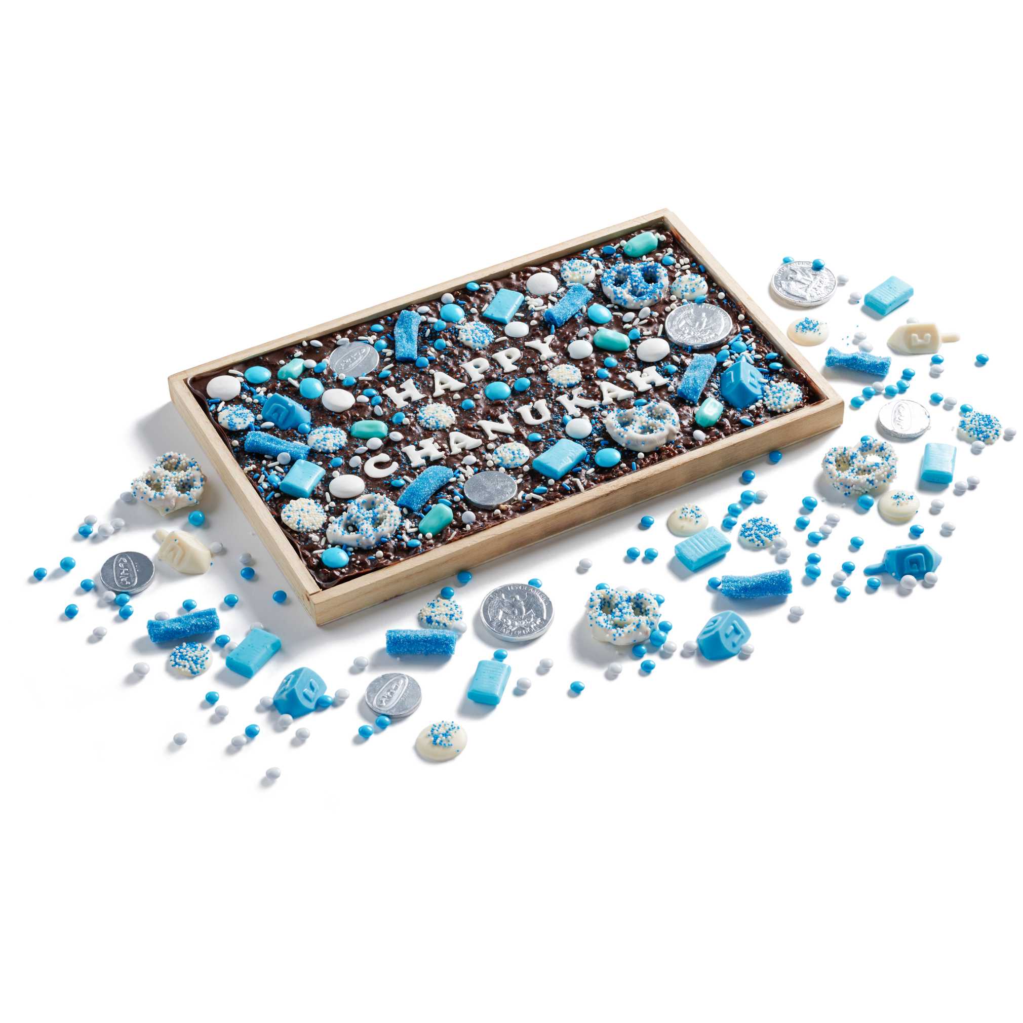 Festive Chanukah Chocolate Bark 