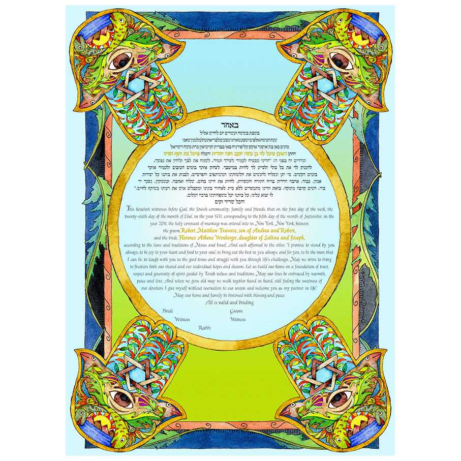 Four Corners Hamsa Ketubah