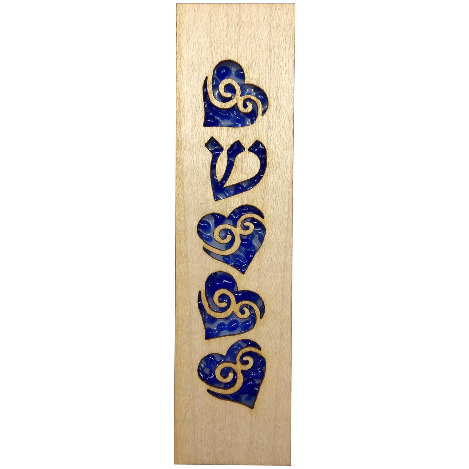 Glass & Maple Wood Heart Mezuzah Case By Beames Designs