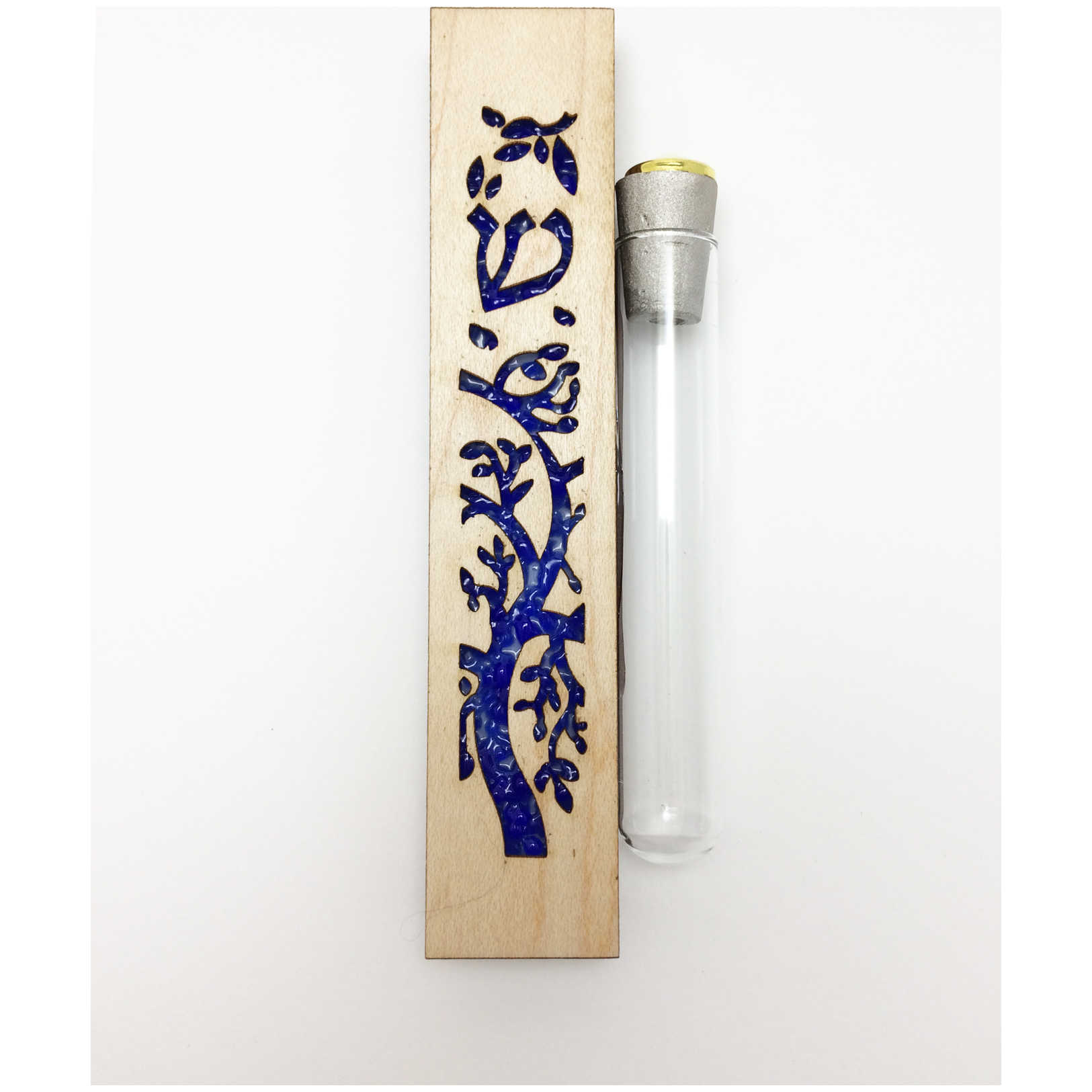 Glass & Maple Wood Tree Of Life Keepsake Mezuzah Case By Beames Designs