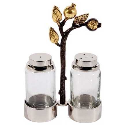 Glass Salt & Pepper Shakers - Pomegranates