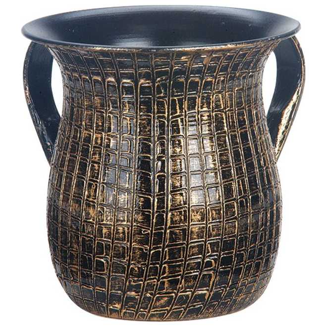 Gold & Black Gridwork Washing Cup