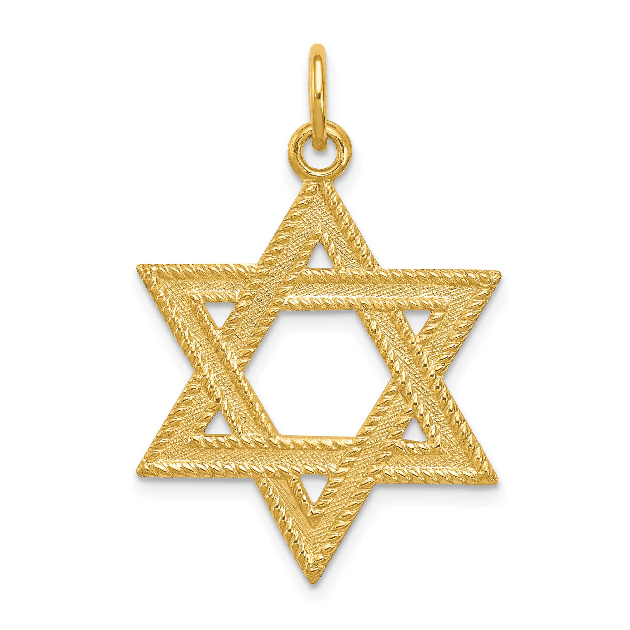24K Gold-Plated Textured Sterling Silver Star Of David Pendant