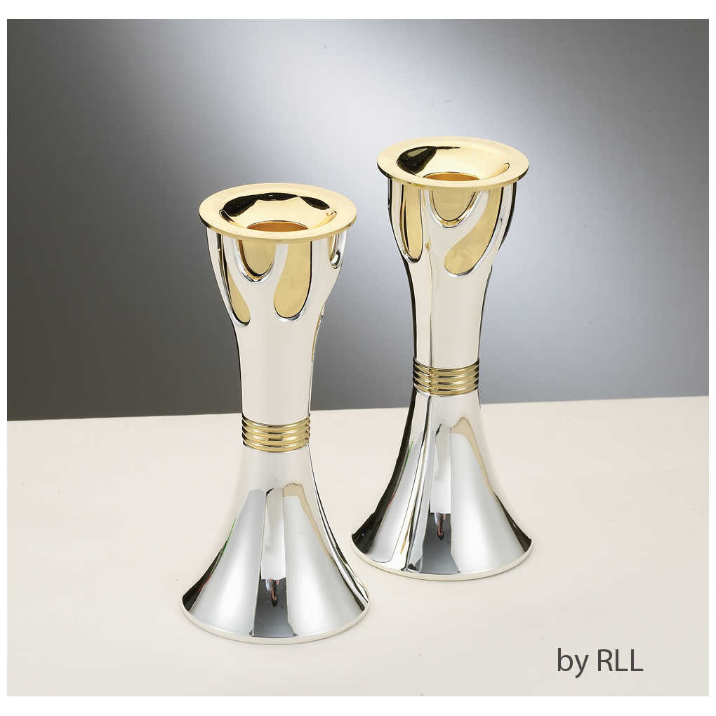 Gold & Silver Tree Of Life Candlesticks 5.75"