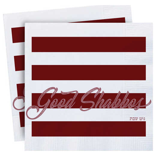 Good Shabbos Red Napkins- Pack Of 20 -Perfect For Shabbat