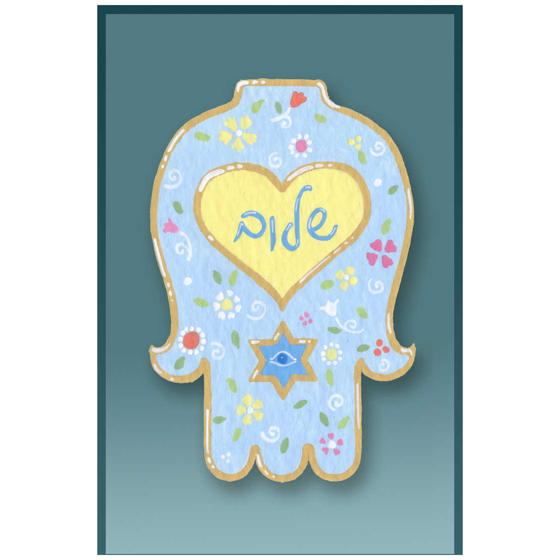 Hamsa Shalom Car Mezuzah Case By Mickie Caspi