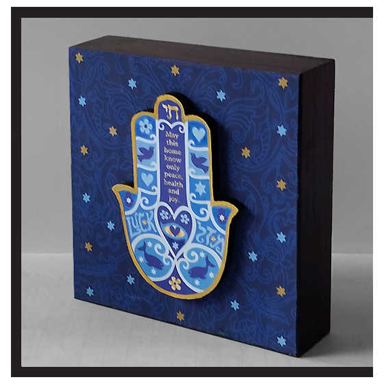 Hand Made 3D Hand Made Icons Home Blessing Hamsa Wood Wall Art