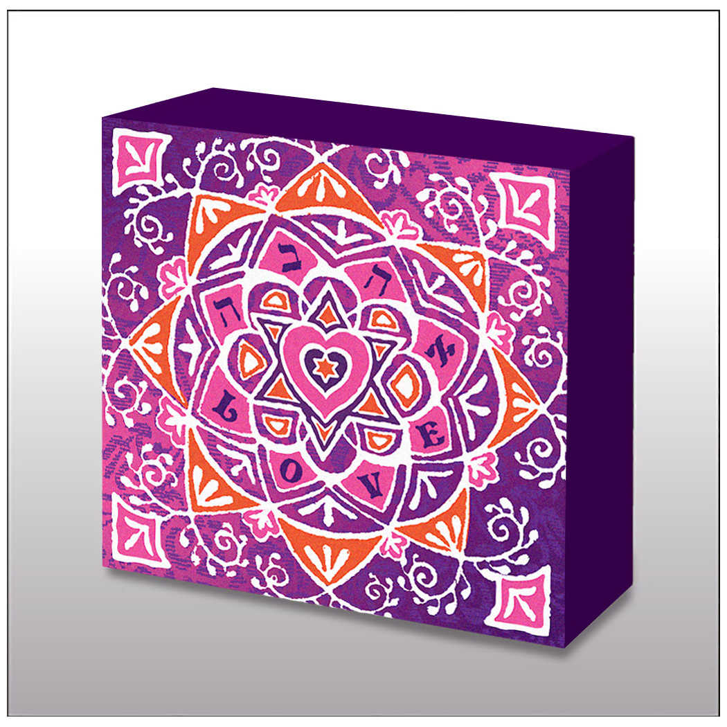 Hand Made Pink Decorative Love Mandala Wood Wall Art
