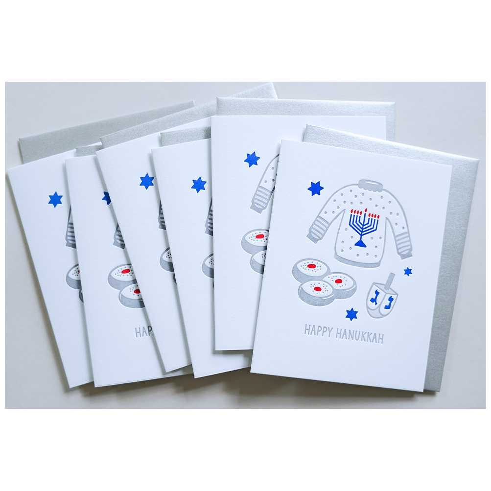 Hanukkah Symbols Hanukkah Card Six Pack -Perfect For Hanukkah