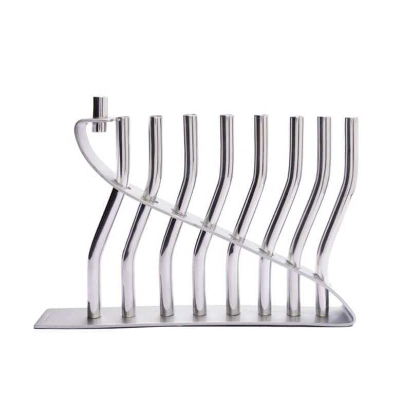 Aluminum Shiny Sticks Menorah