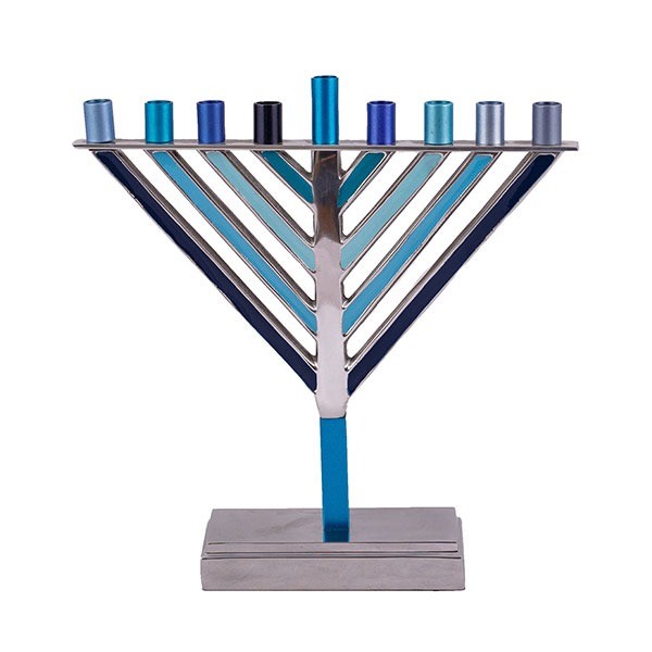 Enamel Painted Chabad Hanukkah Menorah Yair Emanuel -Perfect For Hanukkah
