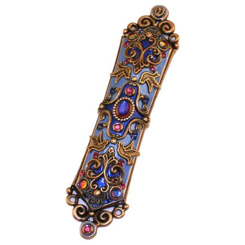 Iridescent Jeweled Mezuzah Case