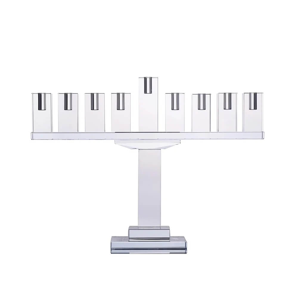 Crystal Menorah Symmetrical - Clear