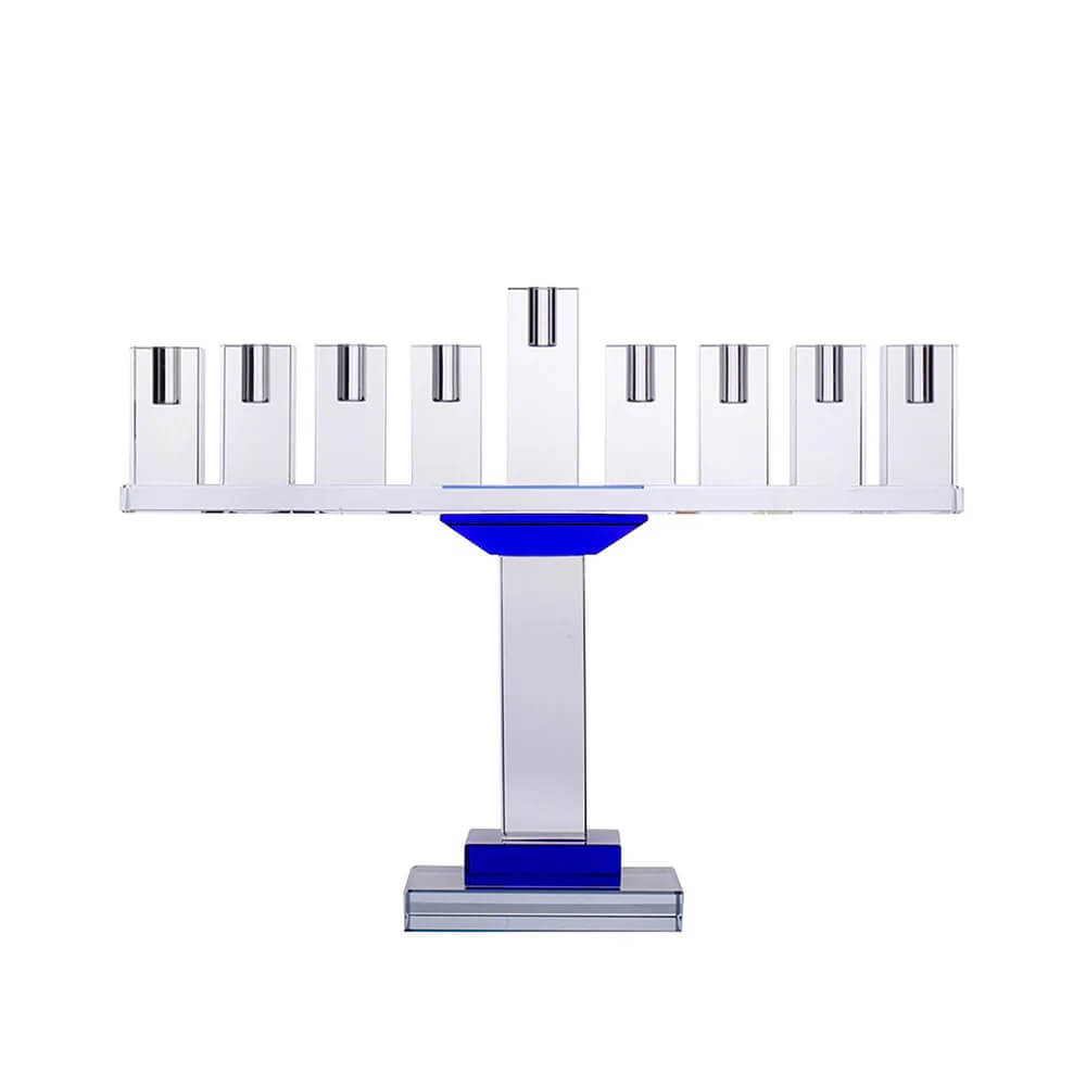 Crystal Menorah Symmetrical - Blue