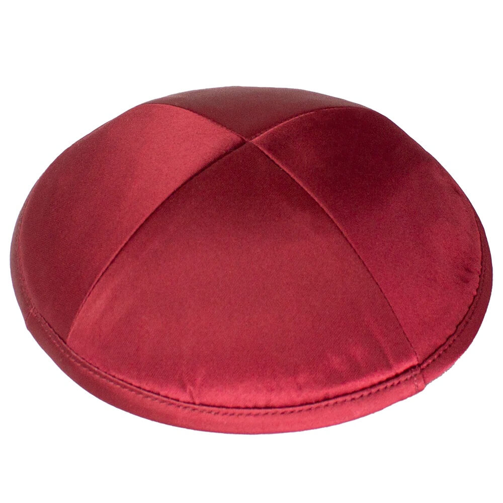 Burgundy Deluxe Satin Kippah 