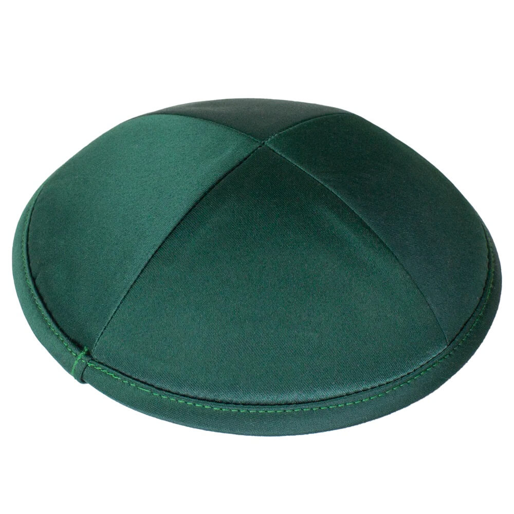 Dark Green Deluxe Satin Kippah 