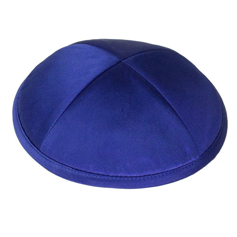 Navy Blue Deluxe Satin Kippah 