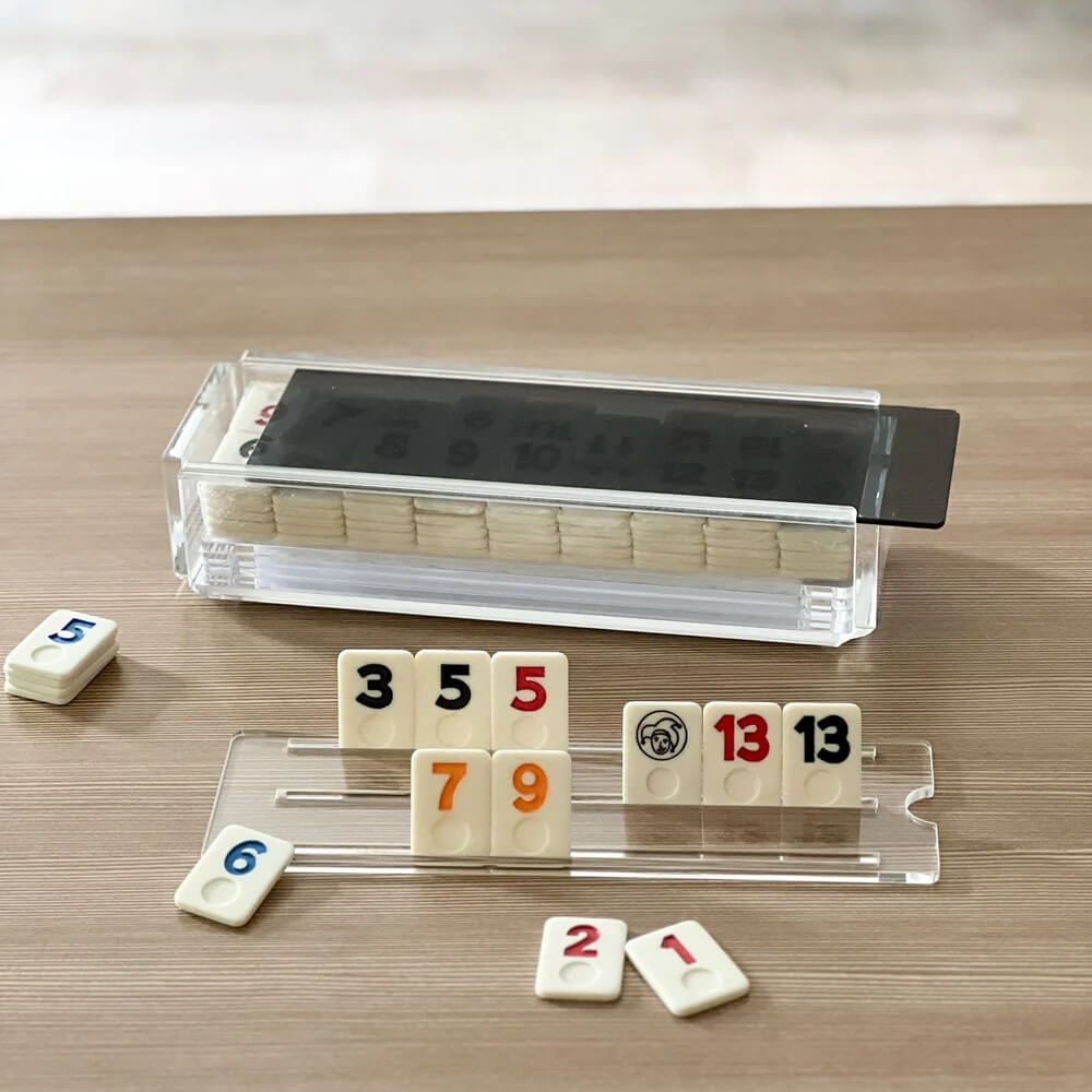 Lucite Rummy Game - Gray