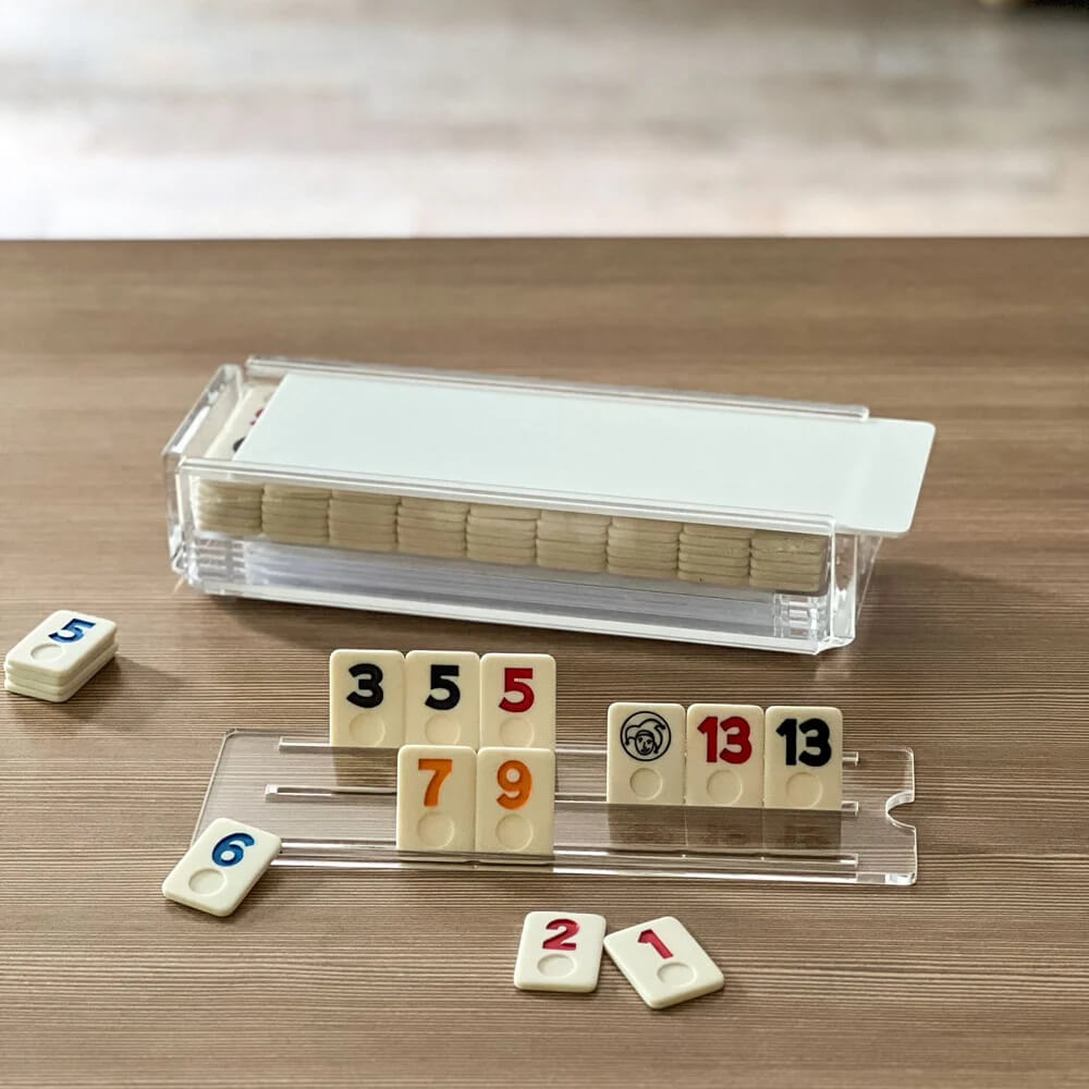 Lucite Rummy Game - White