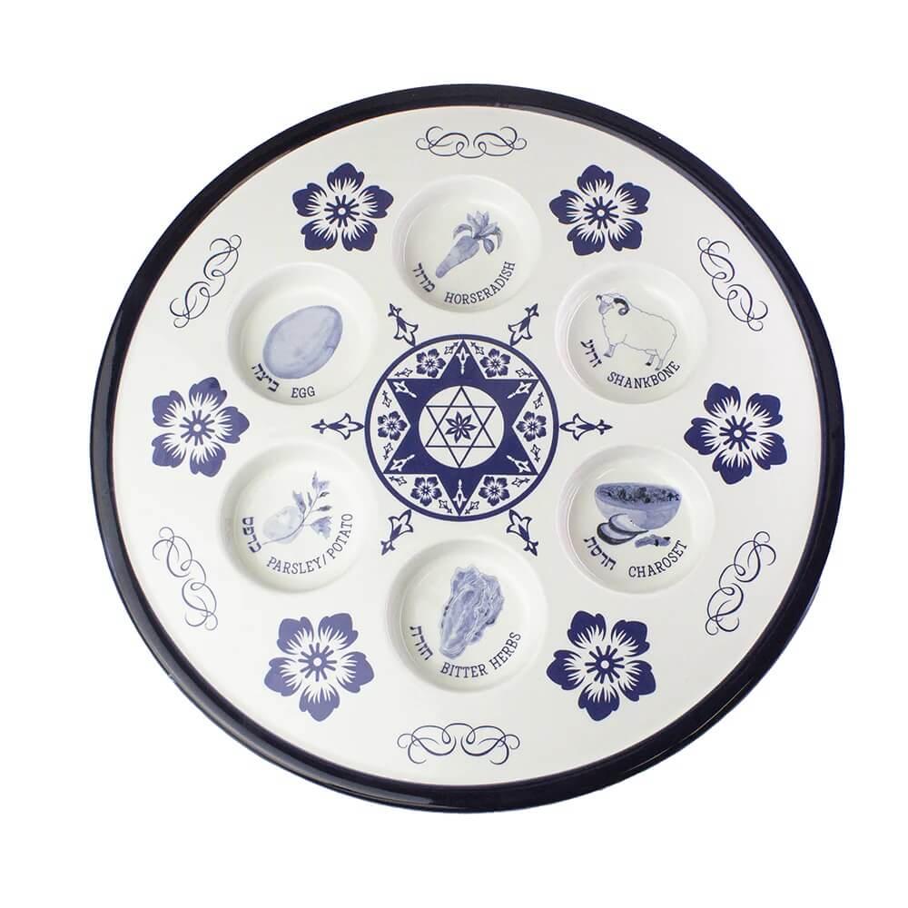 Floral Ceramic Seder Plate