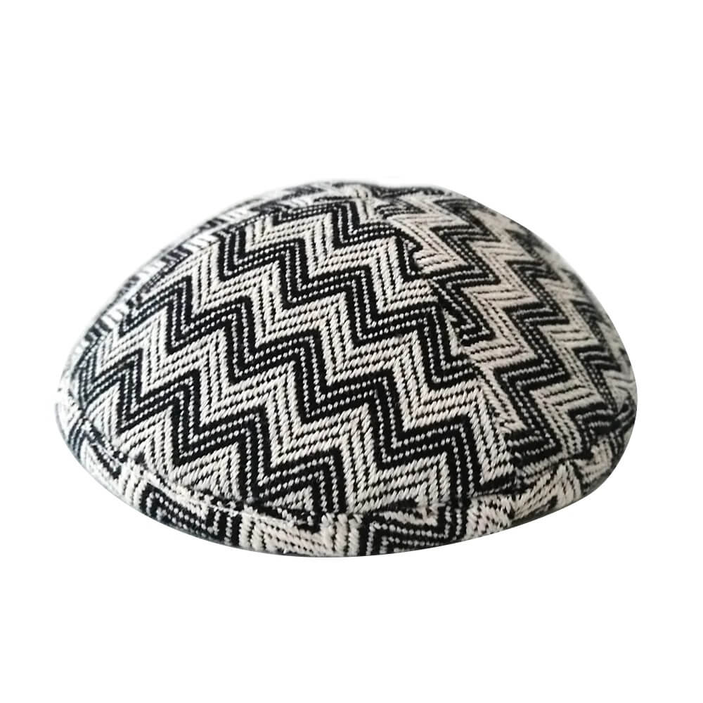 Black White Winter Design Kippah 