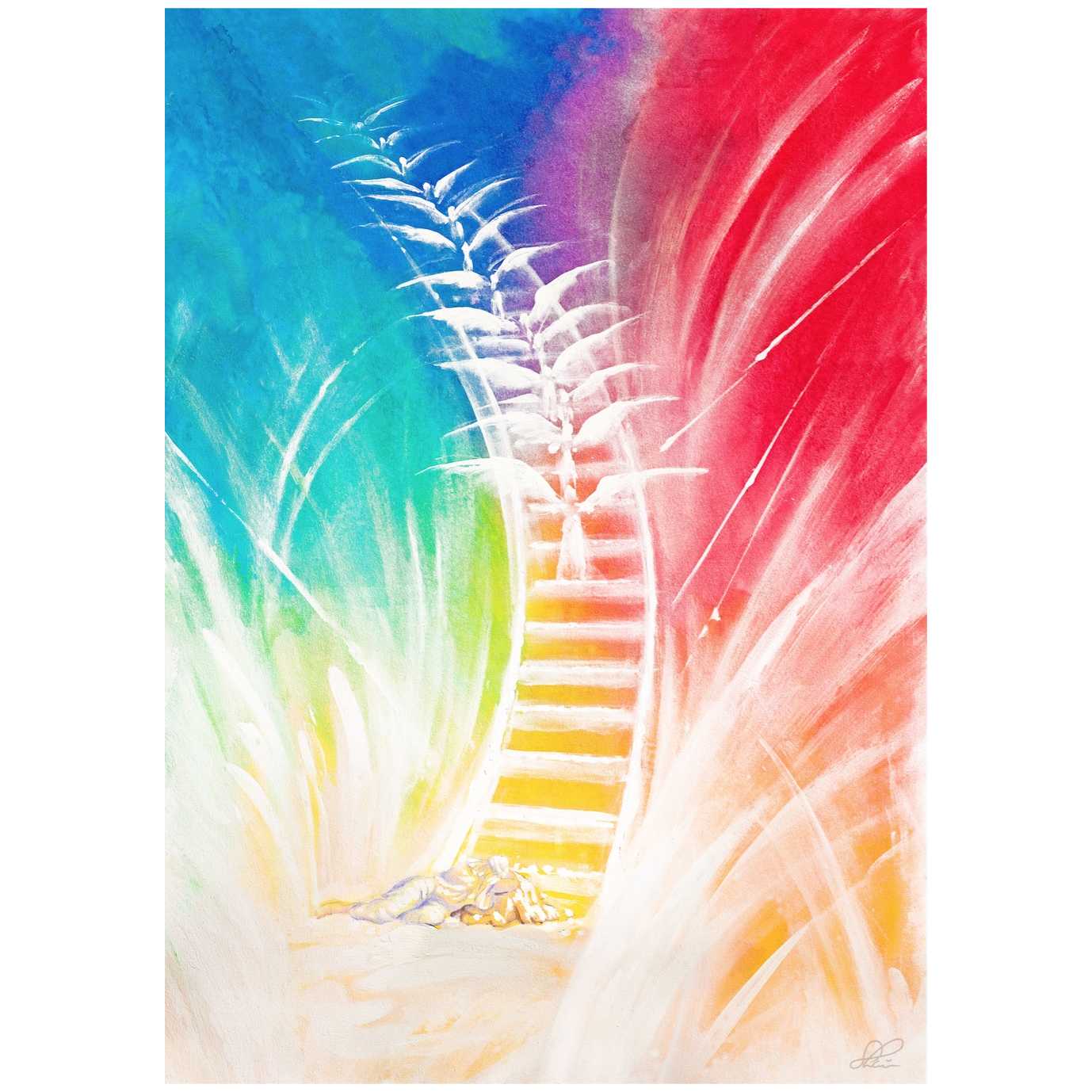 "jacob's Ladder" Hand Signed, Size Large