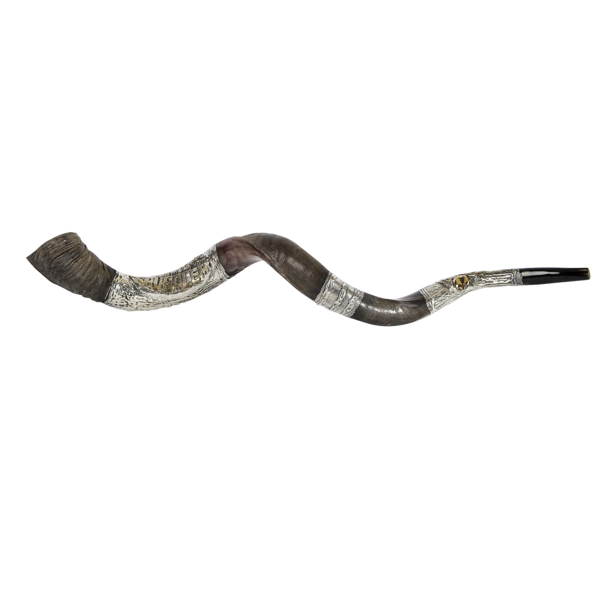 Jerusalem Pomegranate Silver Yemenite Shofar