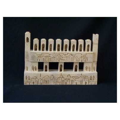 Jerusalem Scene Old City Ceramic Menorah -Perfect For Hanukkah