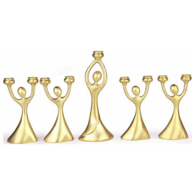 Joyous Dancing Gold Menorah -Perfect For Hanukkah