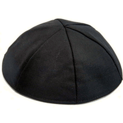 Black Lined Terylene Kippah - Size 3