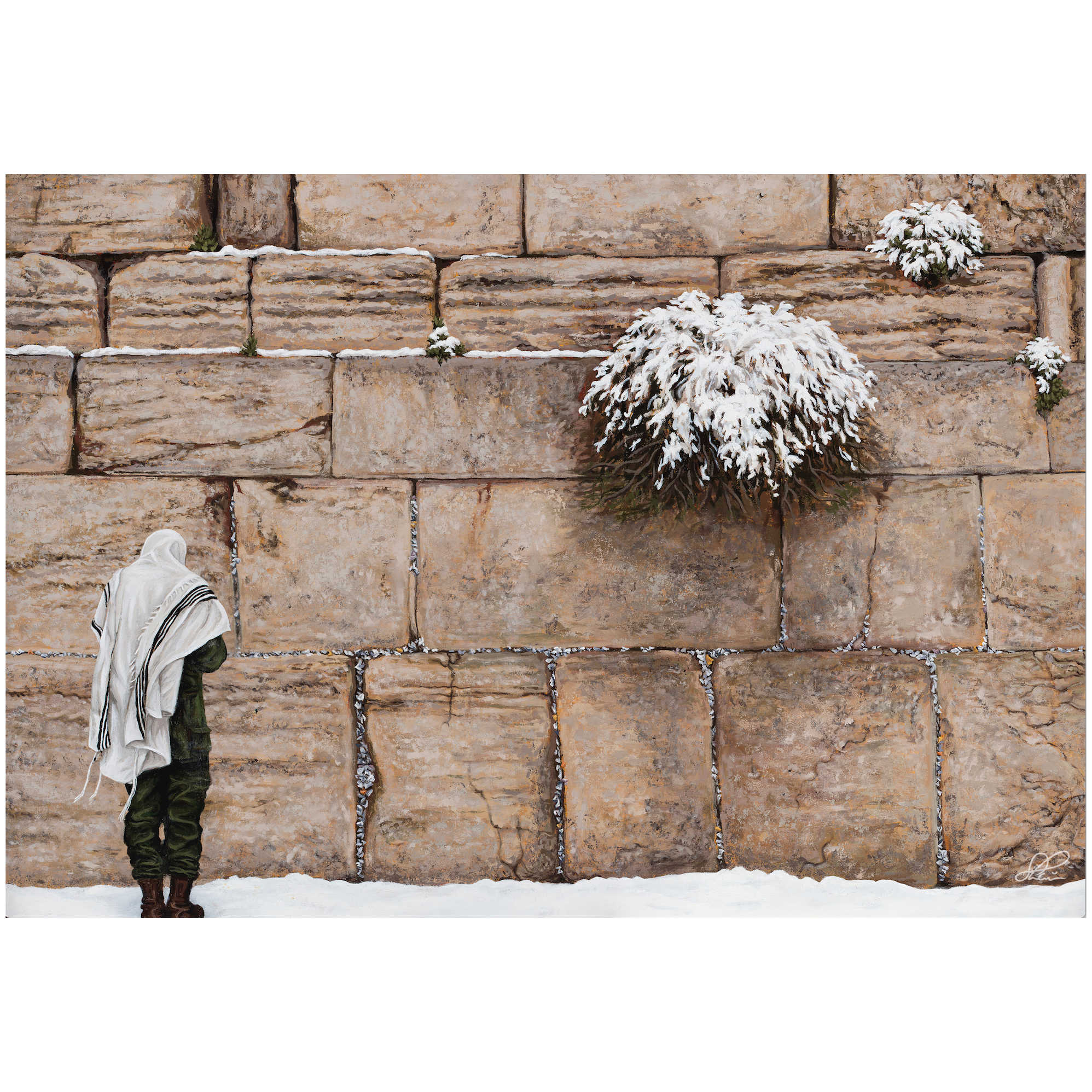 "kotel Shrouded In Snow" Hand Signed, Size Large