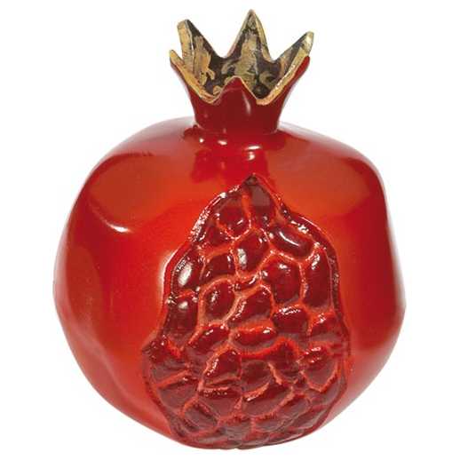 Closed Red Aluminium Pomegranate - Large  By Yair Emanuel