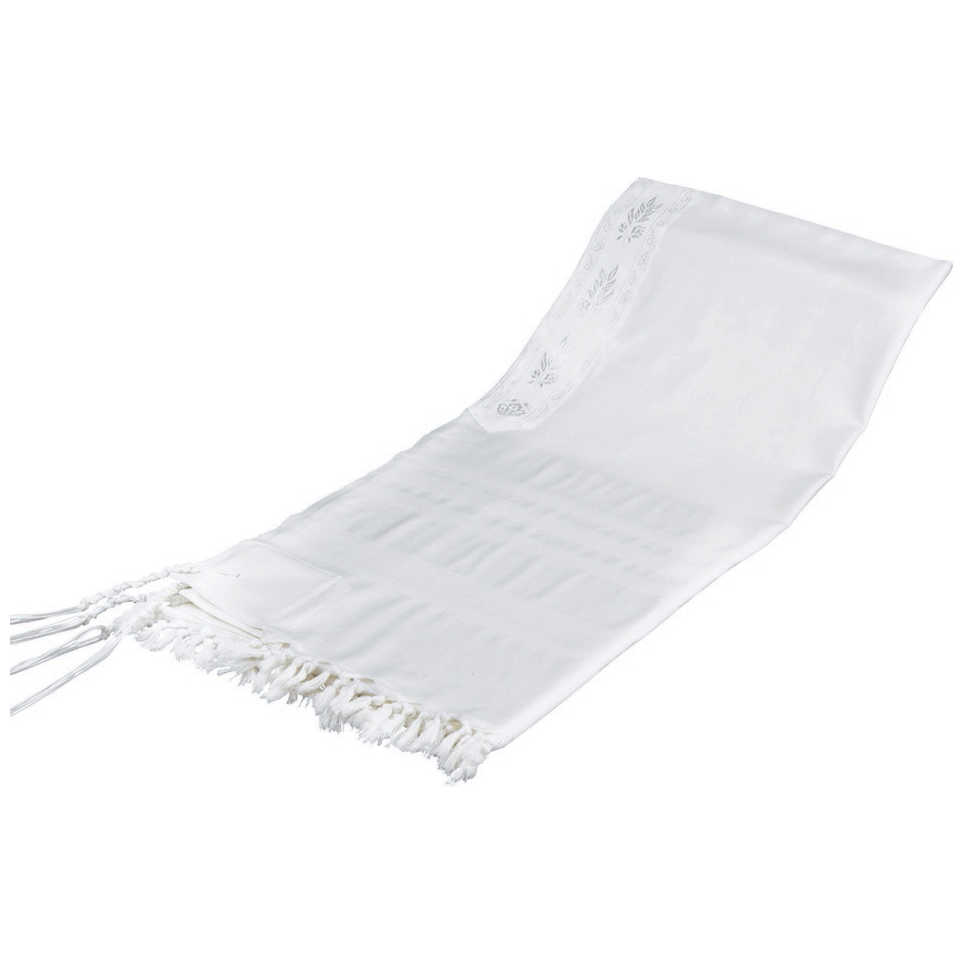 Lightweight Classic Non-Slip Wool Tallis With White Stripes And Ashkenazi Tied Tzitzis