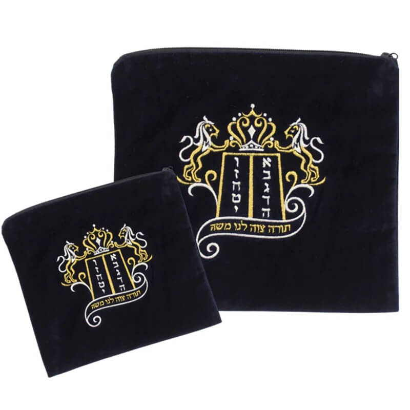 Lions of Judah Tallit & Tefillin Bag - Black