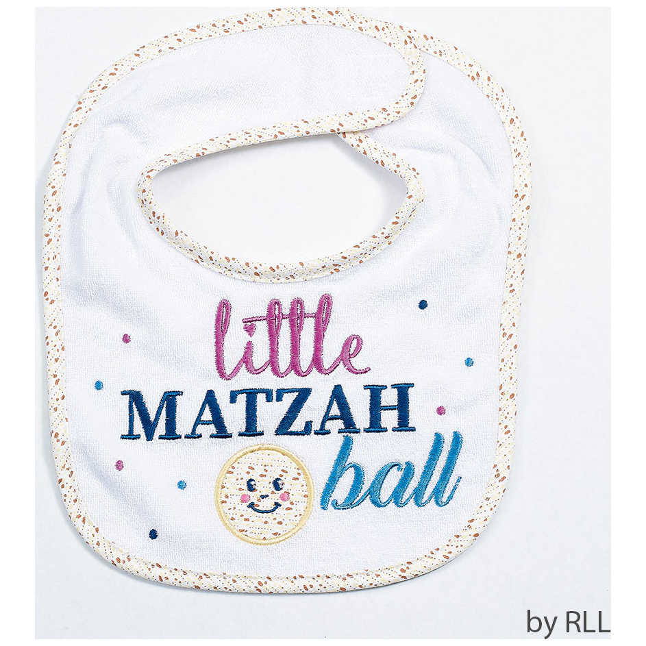 Little Matzah Ball Embroidered Passover Bib -Perfect For Passover