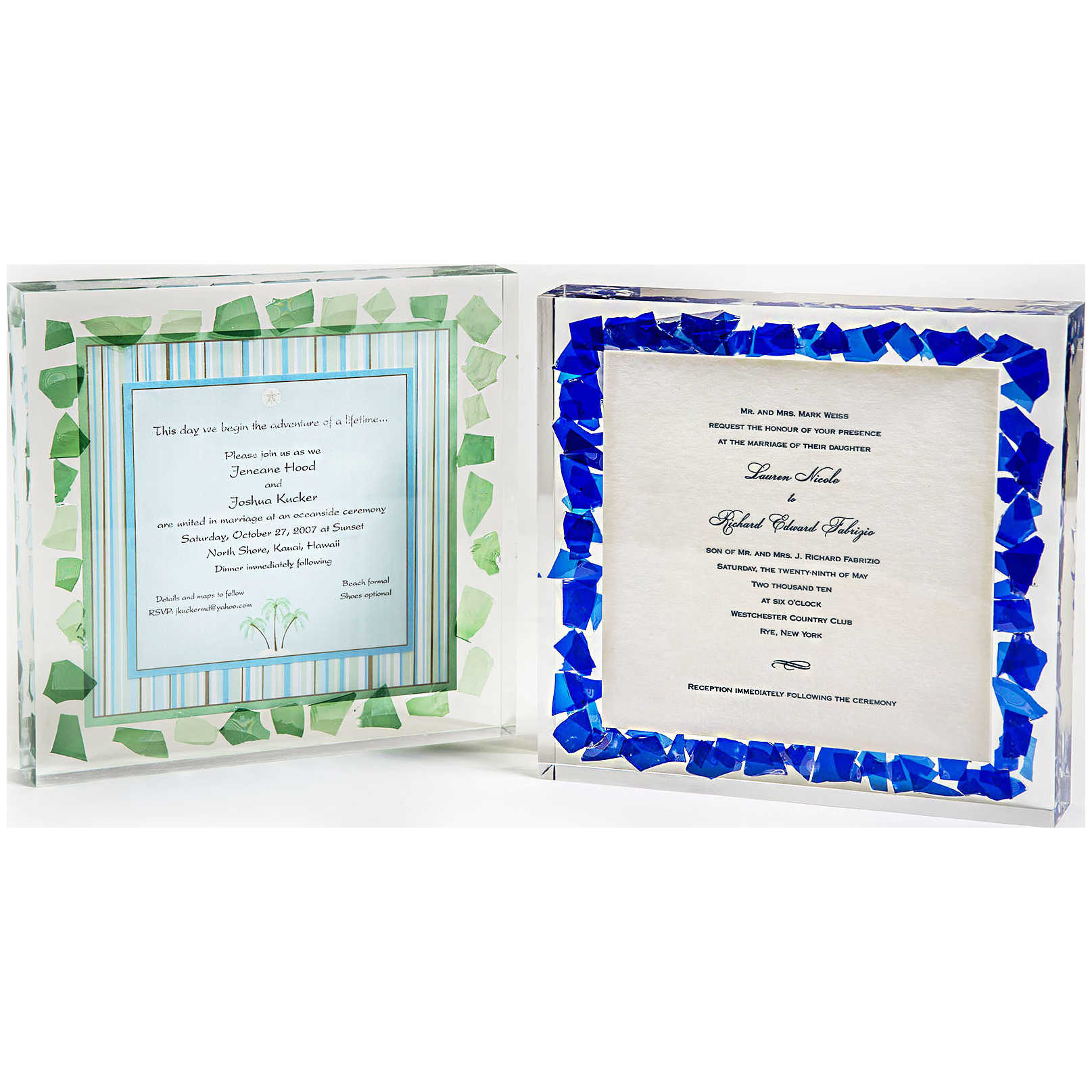 Lucite Wedding Glass Invitation