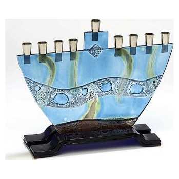 Mediterranean Sea Small Menorah -Perfect For Hanukkah